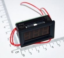 Вольтметр в панель 30-500В AC 0,56" 3 сегмента 45х26 мм 2-пров., красный (1593)