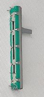 Резистор переменный движковый  10 кОм стерео 75х9х7 мм (линейность B) зелено-синий