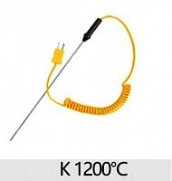 Датчик температуры K-термопара, -50..+1200*C 100мм. с витым проводом и разъёмом