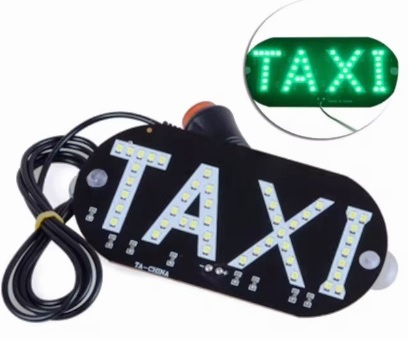 Табло "Такси" светодиодное, на присосках, шнур в прикуриватель, цвет зеленый Табло "Такси" светодиодное, на присосках, шнур в прикуриватель, цвет зеленый