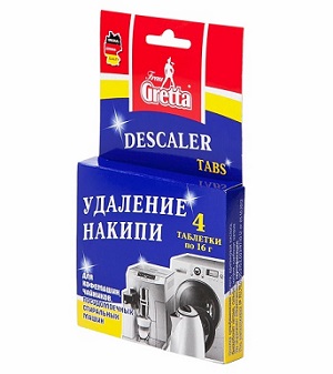 Таблетки для удаления накипи в кофемашинах, чайниках, посудомоечных и стиральных машинах, 7715-40. Комплект из 4 таблеток по 16гр. Таблетки для удаления накипи в кофемашинах, чайниках, посудомоечных и стиральных машинах, 7715-40