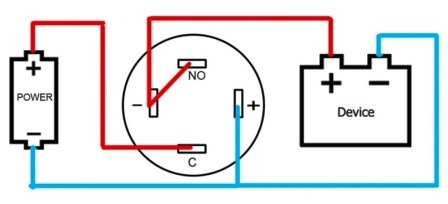 Кнопка OFF-(ON) 3A 250VAC, D = 12мм, подсветка 220v DC влагозащищённая красная, желтая, синяя, зеленая или белая фото 2