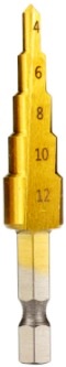 Сверло ступенчатое 4,6,8,10,12 мм под шестигранник XCAN