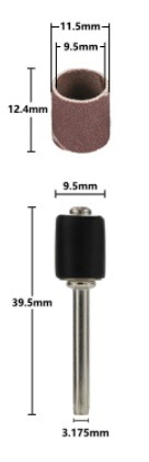 Держатель для  мининаждачек, диаметр  9,37 мм. 3/8 дюйма,  вал 3,175 мм,  длина 38м.