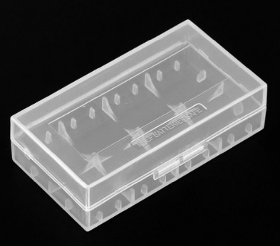 Коробка для 18650, 2-х штук, пластик, прозрачная