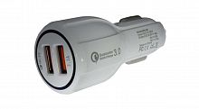 БП авто, вх.12-24v, вых. 2 x USB 5v/3.1A, 9v/2A, 12v/1.6A (Quick Charge  Qualcomm) (ДАК)