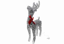 Гирлянда фигура "Олень+сани" 40 см., серебро LED-30 (2048-40)