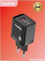 Блок питания USB QC18w +Type-C PD30w в розетку черный FreeKint KT-046