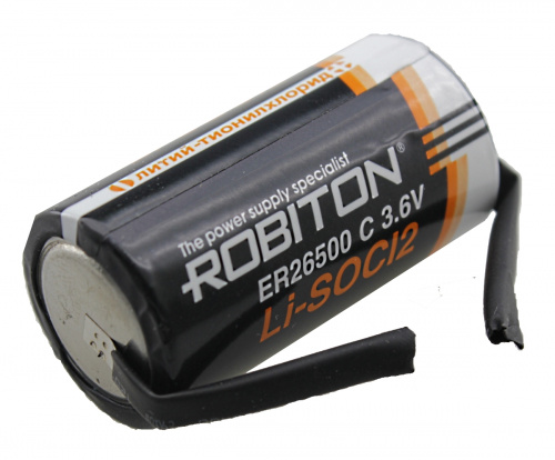 Батарейка ROBITON ER26500 Li (C) с лепест.выводами (счётчики,весы,кассы,кодов.замки)