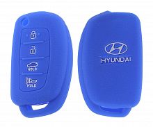 Чехол брелока  Hyundai KB-L056 (4-кнопки)на выкидной Sonata (Синий)
