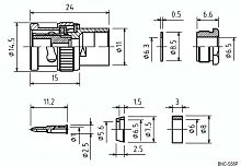 Разъем BNC штекер RG58 пайка