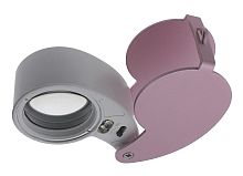 ЛУПА раскладная 40х.(25мм), LED, стекло (21011)