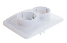 Розетка 2-гн с/з СП 16А IP20 белая Валери UNIVersal