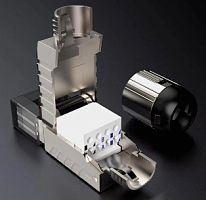 Разъем RJ-45 8P8C штекер экран CAT 7, для UTP 6 и 7 категории, черный