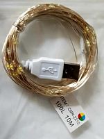 Гирлянда нить мультицвет 10 м, металлический провод LED-SMD "капелька росы" с USB  CMR-2210 