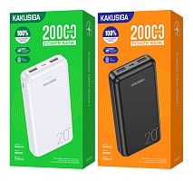 Аккумулятор PowerBank 20000mAh, вход Micro и Type-C, выход 2USB, индикатор заряда Kakusiga KSC-881 