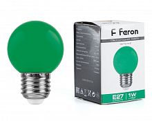 Белт-лайт Лампа E27 G45 1W зеленая Матовая Feron LB-37