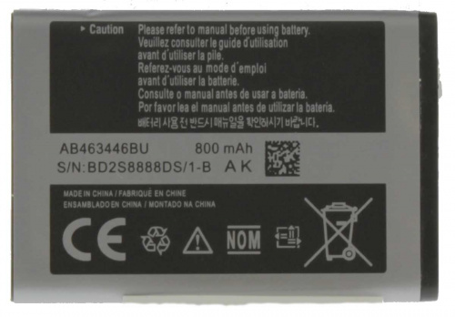 Аккумулятор для Samsung X200-C140-E250-D720-E380 - с 3011 EVRO- 800ma*h Li  AB463446BU фото 2