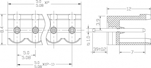 Клеммник разрывной XY2500V-A-04P 5mm (106919) фото 2