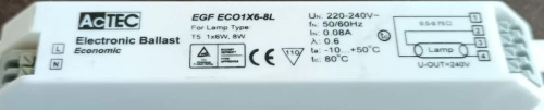 ЭПРА AcTEC EGF ECO1X6-8L для компактных люминесцентных ламп 6-8w