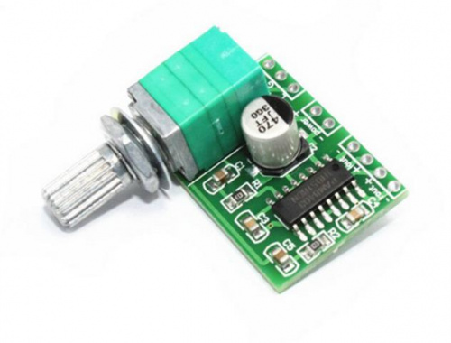 Усилитель звука PAM8403 2*3W, 5v, Class D, Stereo, с регулятором громкости