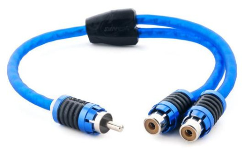 Межблочный кабель 1RCA шт-2RCA гн, L30см SWAT SIP-2F(Y-коннектор 1М/2F) витая пара,2 экр,медь фото 2