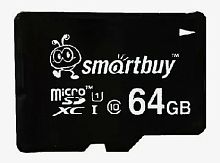 Карта памяти 64 Гб microSDXC Class10 Smartbuy