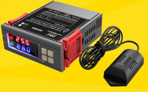 Термостат SHT2000 220v с датчиком температуры и влажности