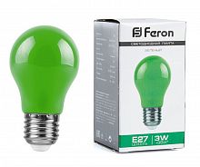 Белт-лайт Лампа E27 A50 3W зеленая Матовая Feron LB-375