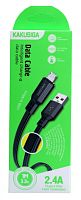 Шнур USB A штекер - microUSB штекер 1м 2,4A плоский Kakusiga KSC-808 
