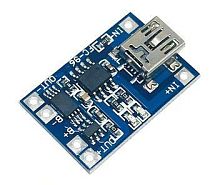 Зарядное устройство 0,05-1А для Li (литиевых) аккумуляторов 3,7 v.,  есть защита от перезаряда, защита от переразряда, защита от тока выхода > 3A, вход mini USB