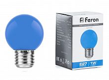 Белт-лайт Лампа E27 G45 1W синяя Матовая Feron LB-37