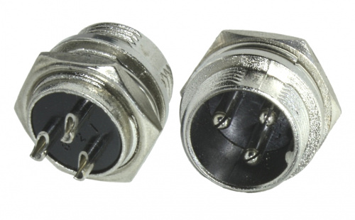 Разъем силовой 3 pin штекер на корпус 1-562-3