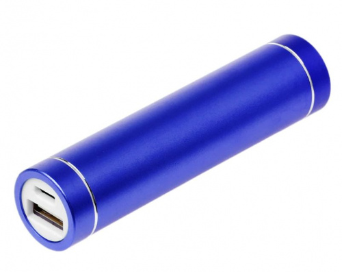 Зарядное устройство Power Bank USB 5В 1А на акк 18650,  круглое синее
