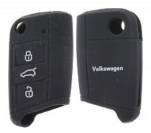 Чехол брелока Volkswagen KB-N027 (3-кнопки) Golf выкидной ключ(черный)