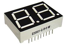 Индикатор светодиодный 7 сегментов 2 разряда 35x25x10мм E20801-G-B-0-W красный
