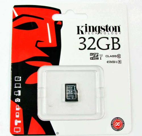 Карта памяти  32 Гб microSD Class 10 KINGSTON