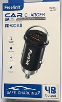 Блок питания авто USB QC18w +Type-C PD48w Freeknit KT-020