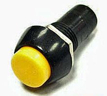 Кнопка OFF-(ON) 2P 3A 125V/1A 250V пер.ток, PBS-11B ST-301C , круглая жёлтая