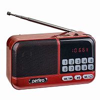 Приемник ASPEN FM+ 87.5-108МГц/ MP3/ питание USB или 18650  PF_B4058 красный