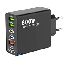 СЗУ 3*USB, 2*Type-C, 200W, 5v 9A, 9v 5A, 12v 3.6A