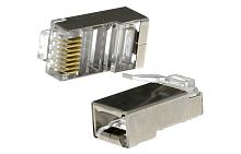 Разъем RJ-45 8P8C штекер 6E-категории экран 6-019