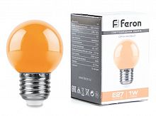 Белт-лайт Лампа E27 G45 1W оранжевая Матовая Feron LB-37