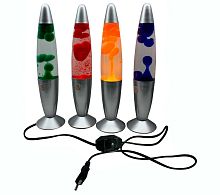 Светильник LAVA LAMP 35cm настольный прозрачно-оранжевый, корпус серебро