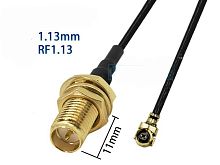 Переходник SMA гн.реверс - IPEX1 шт., 15 см., кабель RF1.13