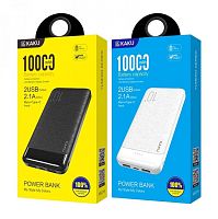 Аккумулятор PowerBank 10000mAh, вход Micro и Type-C, выход 2USB, индикатор заряда Kakusiga KSC-316 