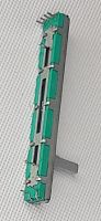 Резистор переменный движковый  20 кОм стерео 75х9х7 мм (линейность А) зелено-синий