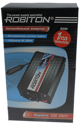 Преобразователь напряжения автомобильный 12v на 220v 150W + USBгн ROBITON R200 фото 2