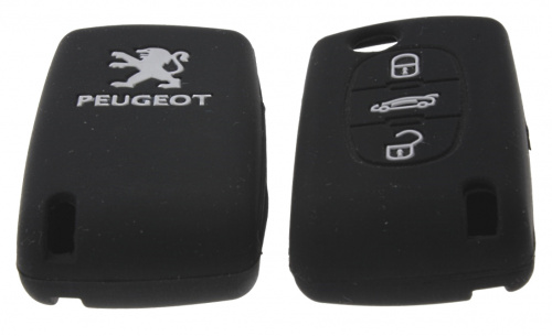 Чехол брелока PEUGEOT  KB-L050 (3-кнопки)(Ч) на выкидной ключ