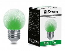 Белт-лайт Лампа-строб E27 G45 1W зеленая Прозрачная Feron LB-377
